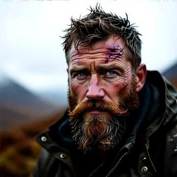 Ronan Kane, a bearded Scottish whisky distiller in a wax jacket on a rain-lashed hillside